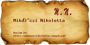 Mikéczi Nikoletta névjegykártya