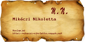 Mikéczi Nikoletta névjegykártya